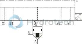 technical illustration-R901039150-Functional product design Modular set-up:&bull; Cartridge valve with various options&bull; Control cover in various variants for realization of selected functions&bull; Electric monitoring of the spool position Power and flow-optimized design:&bull; High flows&bull; Low pressure drops&bull; High switching velocities&bull; Low leakage oil flowsRobust design:&bull; High reliability&bull; Long life cycle Other features:&bull; Small installation size, low weight&bull; Easy to service