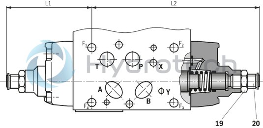 technical illustration-R901358044-Size 16, symbol X161, with solenoid actuation, 24 VDC