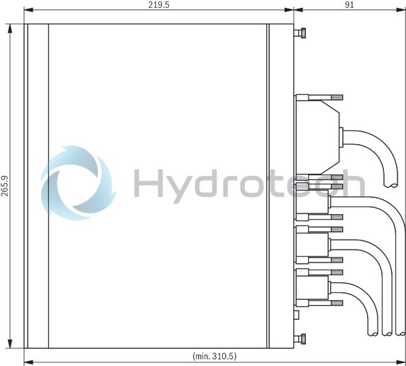 technical illustration-R901075738-The MAC8 is the digital Rexroth multi-axis NC control in modular design. It consists of a master card with no, 2 or 4 axis controllers and can be extended with up to seven slave cards for four axes each, if necessary. It is thus the perfect solution for complex control tasks with up to 32 interpolatable axes. Using local Ethernet, more MAC8 can be connected. The MAC8 communicates with the superior PLC machine control via field bus (PROFIBUS DP or CAN) or via Ethernet. It has special hydraulic control characteristics and is able to control the movements of the machine or machine parts in a completely automatic manner and can thus also accept PLC tasks. Sensors and actuators can also be analyzed and/or activated via CAN bus.