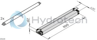 technical illustration-3842537343-With three GST outlet sockets for looping through the electrical current Very inexpensive to operate (low power consumption, long life) Low weight Suitable for use at ESD workstations SL&nbsp;78 electronic: Attached to a strut extension (workstations with B&nbsp;=&nbsp;990&nbsp;mm) or to a hanger (workstations with B&nbsp;&ne;&nbsp;990&nbsp;mm) SL&nbsp;48 electronic: Mounting to a hanger SL&nbsp;36 electronic: Fastening to the vertical strut of the strut extension