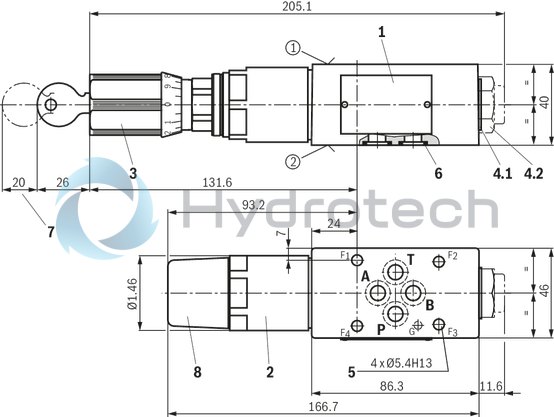 technical illustration-R901418123-Size 6, P2 &rarr; P1, mechanical