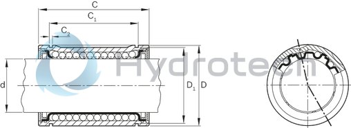 technical illustration-R060203010-Standard LB, closed, 30, with two seals