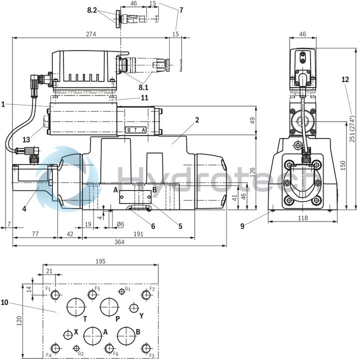 technical illustration-R901396320-Size 27, symbol E, electrical with integrated electronics, 24 V DC