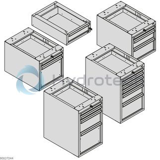 technical illustration-3842546534-Drawer cabinet, two drawers