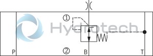 technical illustration-R901411813-Zero-pressure start-up and circulation of the pump For direct mounting to the SAE pressure port of the pump Quick pressure build-up 4 adjustment types for pressure adjustment, optionally<br>
&bull; Rotary knob<br>
&bull; Sleeve with hexagon and protective cap<br>
&bull; Lockable rotary knob with scale<br>
&bull; Rotary knob with scale 5 pressure ratings, optional Solenoid-actuated unloading via a built-on directional valve Integrated check valve, optional Switching shock damping, optional