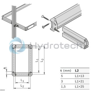 technical illustration-3842535637-Corner bracket for frame profile 22.5x45
