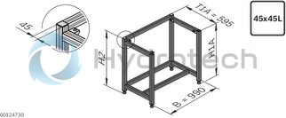 technical illustration-3842537250-Table frame desk type construction 960/1000
