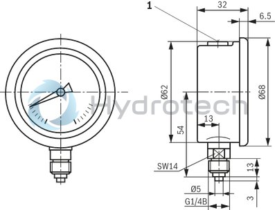 technical illustration-R900771208-For measuring and displaying pressure in hydraulic systems