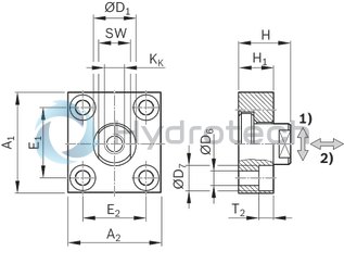 technical illustration-R349940100-Flexible coupling with fastening plate