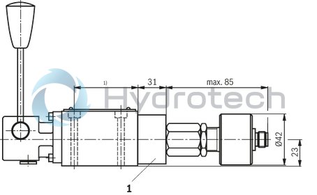 technical illustration-R900479282-4/3-, 4/2- or 3/2-way version Porting pattern according to DIN&nbsp;24340 form A (without locating hole) Porting pattern according to ISO&nbsp;4401-03-02-0-05 (with locating hole) Type of actuation: Roller plunger Inductive position switch and proximity sensors (contactless)
