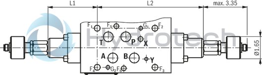 technical illustration-R901358044-Size 16, symbol X161, with solenoid actuation, 24 VDC