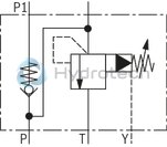 technical illustration-R900956020-Size 40, P &rarr; T, mechanically actuated