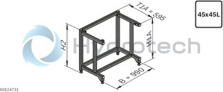 technical illustration-3842537250-Table frame desk type construction 960/1000