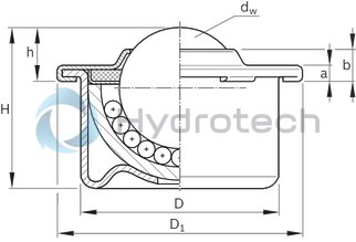 technical illustration-R053161200-Ball transfer units without felt seal &ndash; Size 12
