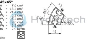 technical illustration-3842557955-Strut profile 45x45&deg; 20xL=6070mm