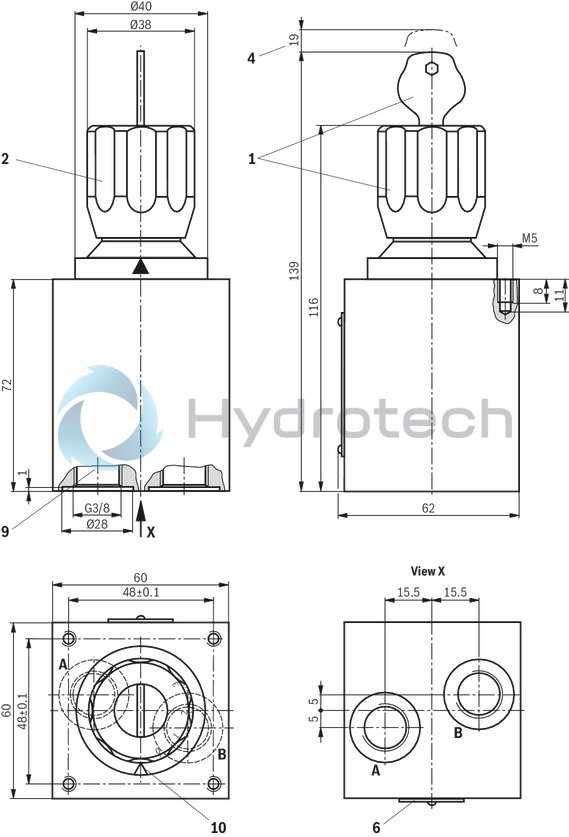 technical illustration-R900221135-Size 6, A &rarr; B, B &rarr; A, mechanically actuated