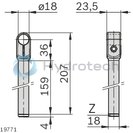 technical illustration-3842539500-Vertical clamping holder D18 L160
