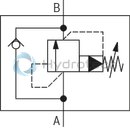 technical illustration-R900943087-Suitable for use as preload, sequencing and changeover valve For subplate mounting Porting pattern according to ISO&nbsp;5781 As cartridge valve 4&nbsp;pressure ratings 4 adjustment types:<br>
&bull; Rotary knob<br>
&bull; Sleeve with hexagon and protective cap<br>
&bull; Lockable rotary knob with scale<br>
&bull; Rotary knob with scale Check valve, optional