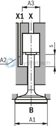 technical illustration-R901044401-Size 200, A &rarr; B, hydraulically actuated