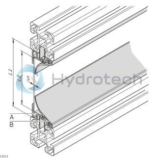 technical illustration-PROTECTIVE PANE-Protective pane profile, clean room, N8 basic profile