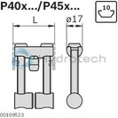 technical illustration-3842554442-Longitudinal end connector, two-sided, length 40