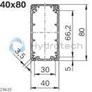 technical illustration-3842552268-Cable duct with AL cover plate 40x40