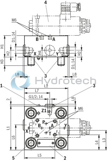 technical illustration-R901046548-2 area ratios 4 different springs 6 different cracking pressures