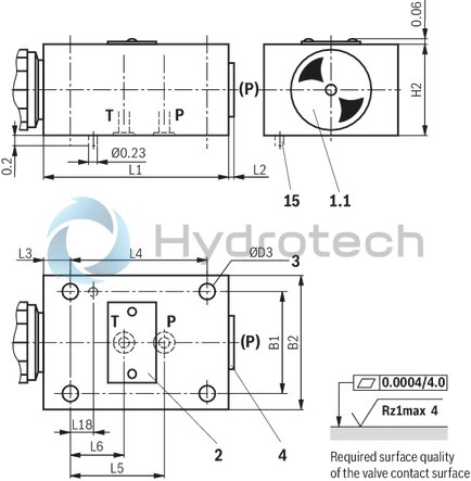 technical illustration-R900424321-Pressure relief valve, direct operated