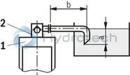 technical illustration-R900247925-Pilot operated check valve, with or without pre-decompression Flange connection Tank installation Cartridge valve without control open spool (check valve) Reduced switching noises due to damping measures Rotatable low-pressure connection (housing) Inductive position switch, optional Higher operating pressures, on request
