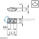 technical illustration-3842536602-T-nut 8 mm slot stainless steel M6