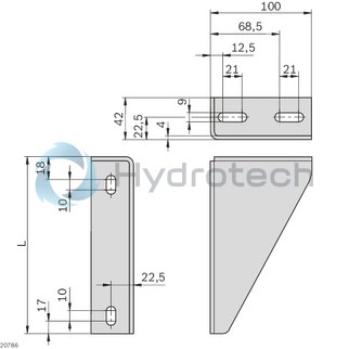 technical illustration-3842536119-Supporting bracket left, length 255