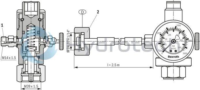 technical illustration-0531610632-Hydraulic accumulator as per Pressure Equipment Directive 97/23/EC Diaphragm material for different applications