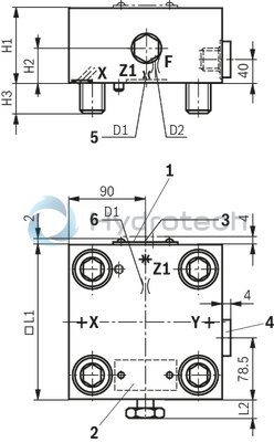 technical illustration-R900938213-Size 50, symbol RF, hydraulically actuated