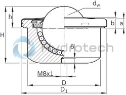 technical illustration-R053326010-Ball transfer units with felt seal &ndash; Size 60