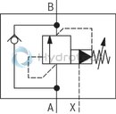 technical illustration-R900943087-Suitable for use as preload, sequencing and changeover valve For subplate mounting Porting pattern according to ISO&nbsp;5781 As cartridge valve 4&nbsp;pressure ratings 4 adjustment types:<br>
&bull; Rotary knob<br>
&bull; Sleeve with hexagon and protective cap<br>
&bull; Lockable rotary knob with scale<br>
&bull; Rotary knob with scale Check valve, optional