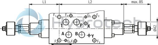 technical illustration-R901358044-Size 16, symbol X161, with solenoid actuation, 24 VDC