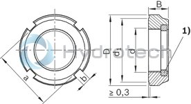 technical illustration-R344600202-Slotted nut NMG 12 x 1