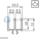 technical illustration-3842526588-Sliding door profile PVC, N8