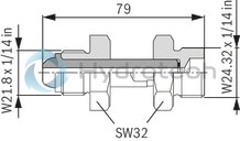 technical illustration-R901435305-Bladder-type accumulator size 20 liters, 330 bar for industrial applications at standard temperatures