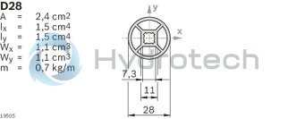 technical illustration-GUSSET-D28 bracket 60 x 47 x 4