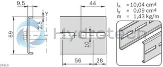 technical illustration-3842547905-Section profile VFplus STS open, L3024, 2 pieces
