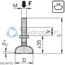 technical illustration-LEVELING FOOT-Leveling foot D44 M12x85