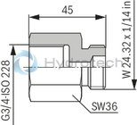 technical illustration-R901435305-Bladder-type accumulator size 20 liters, 330 bar for industrial applications at standard temperatures