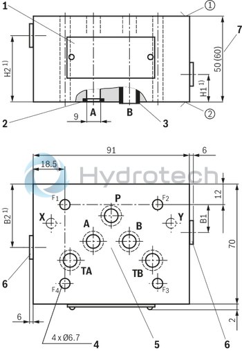 technical illustration-R901274759-Size 10, P2 &rarr; P1, mechanically actuated