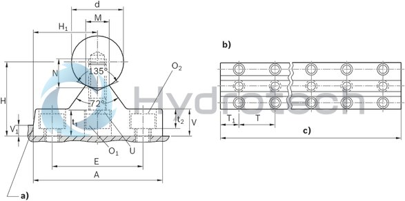 technical illustration-R105213000-Shaft support rail, 30-SFRA-600