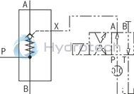 technical illustration-R900566826-Pilot operated check valve in sandwich plate design Directional valve set-up, optional High-pressure connection (NG32 &hellip; 160) Integrated throttle check valve (NG50, 63, 80 and 200)