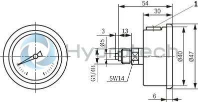 technical illustration-R900771208-For measuring and displaying pressure in hydraulic systems