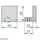 technical illustration-3842557943-Sliding door profile AL 45/45, -/- L6070