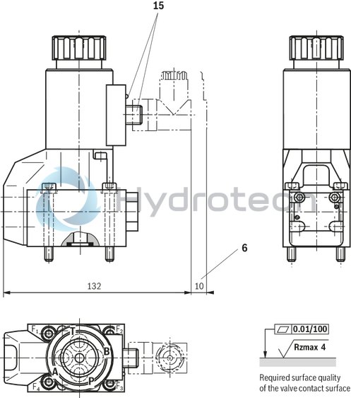 technical illustration-R900212093-2/2-, 3/2- or 4/2-way version Porting pattern according to DIN 24340 form A Porting pattern according to ISO&nbsp;4401-03-02-0-05 Air-gap DC solenoids with detachable coil Solenoid coil is rotatable by 90° The coil can be changed without having to open the pressure-tight chamber Electrical connection as individual connection Optional auxiliary operating device Inductive position switch and proximity sensors (contactless)
