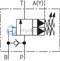 technical illustration-R901224218-For subplate mounting Porting pattern according to ISO&nbsp;5781-03-04-0-00 (not in compliance with the standard, also without locating hole) Subplates (separate order) As cartridge valve Adjustment type: Sleeve with hexagon and protective cap 4&nbsp;pressure ratings Switching pressure differential adjustable (10&nbsp;% to 50&nbsp;% of the nominal value)